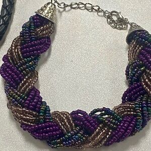 Purple Multi Color Beaded Bracelet